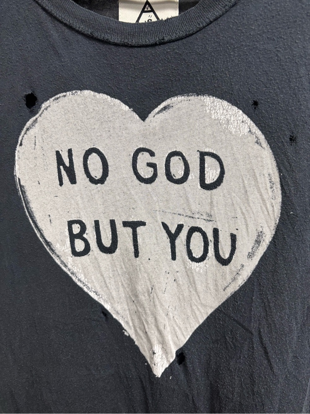 *rare* UNIF Black “NO GOD BUT YOU”  Distressed Muscle Tee Size S